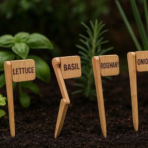 Foldable Wooden Plant Markers - Space-Saving for Small Gardens